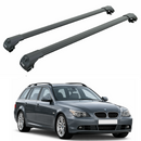 For BMW 5 Series Touring/Wagon (E61) 2004-2010 Roof Rack Cross Bars Raised Rail, Black-1