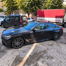 BMW 5 Series Sedan G30 2016-2023 with silver fix point roof rack cross bars installed