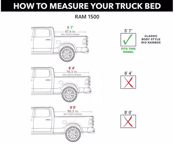 Für Ram 1500 | Overland-Bett-Set | Pick-Up-Zubehör aus schwarzem Stahl