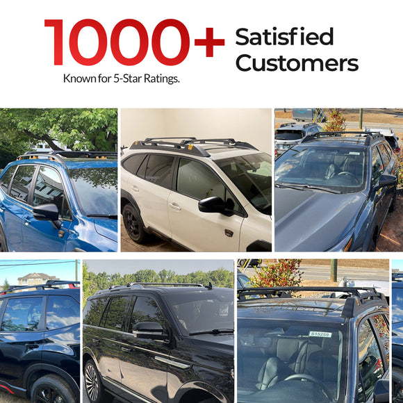 For Hyundai i30 Wagon 2008-2012 Roof Rack Cross Bars Raised Rail, Black