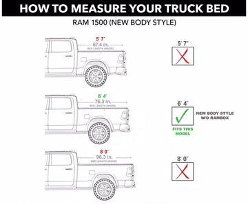 Truck Bed Rack Overland Rack Tent Rack Cargo Carrier Fit Ram 1500 6.4" 2019-2025 Black Steel - 0