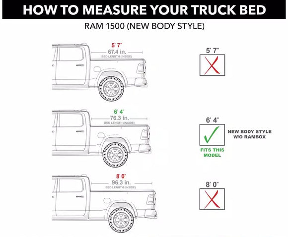 Truck Bed Rack Overland Rack Tent Rack Cargo Carrier Fit Ram 1500 6.4" 2019-2025 Black Steel
