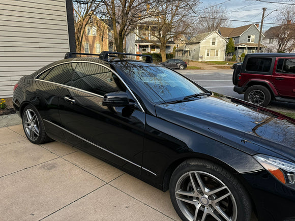 For Mercedes Benz E Coupe C207 2010-2018 Roof Rack Cross Bars Fix Point Alu Black