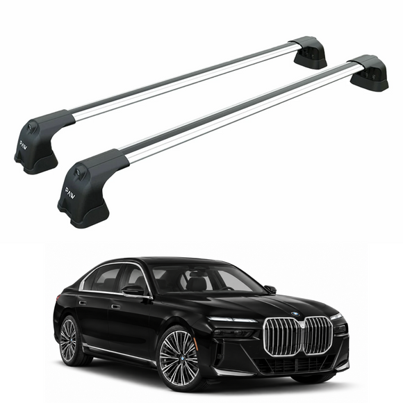 7 Series G70 2022-Up silver roof rack cross bars for fix-point vehicles