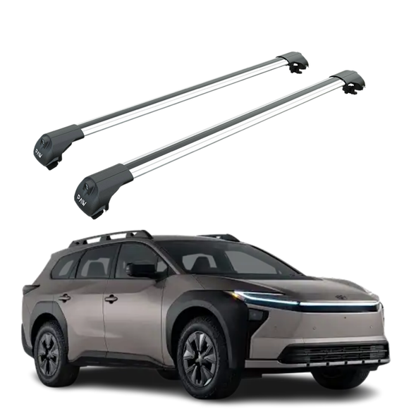 For Toyota bZ Woodland 2026-Up Roof Rack Cross Bars Raised Rail, Silver