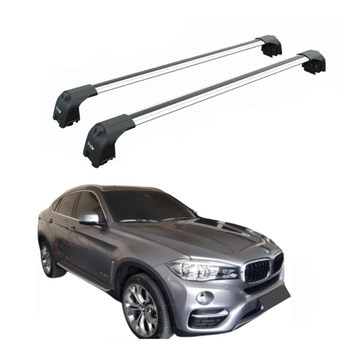 For Bmw X6 (F16) 2014-2019 Roof Rack Cross Bars Flush Rail, Silver