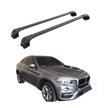 For Bmw X6 (F16) 2014-2019 Roof Rack Cross Bars Flush Rail, Black