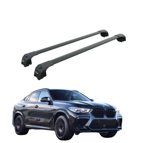 For Bmw X6 (G06) 2019-2024 Roof Rack Cross Bars Flush Rail, Black