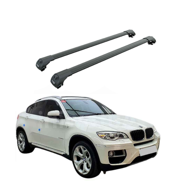 For Bmw X6 (E71) 2008-2014 Roof Rack Cross Bars Raised Rail Black