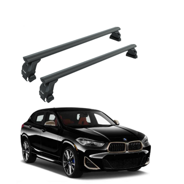 For Bmw X2 (F39) 2018-2023 Roof Back Cross Bars Normal Roof Black