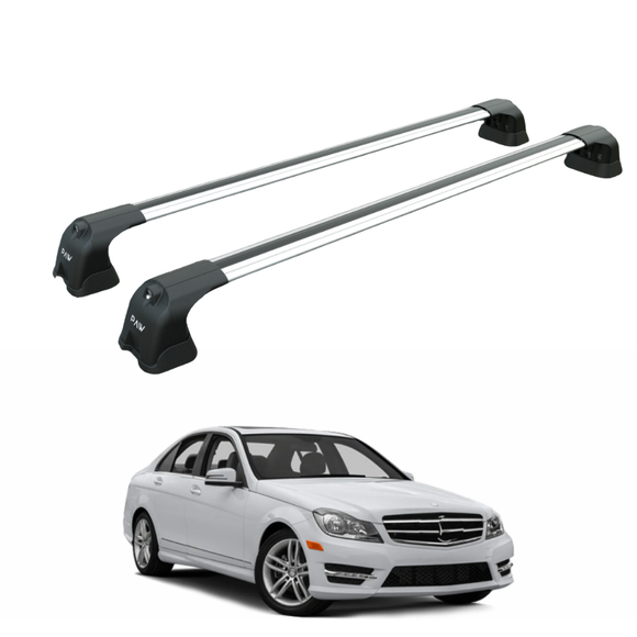 For Mercedes C Sedan W205 2014-2021 Roof Rack Cross Bars Fix Point Silver