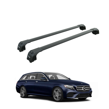 For Mercedes E Class Wagon S213 2016-2023 Roof Rack Cross Bars Flush Rail Black