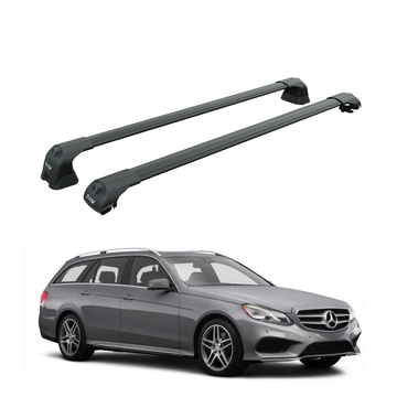 For Mercedes E Wagon S212 2010-2016 Roof Rack Cross Bars Raised Rail Black