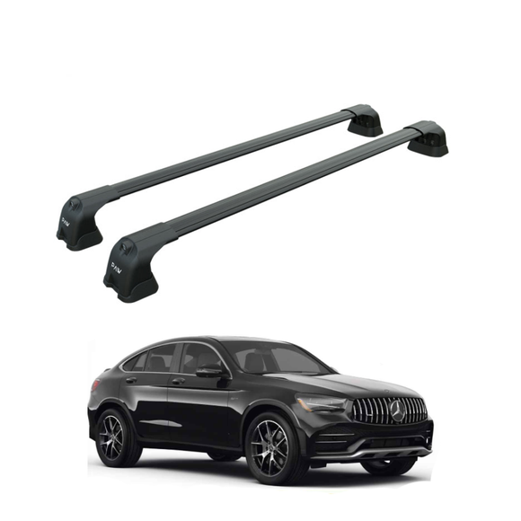 For Mercedes Benz GLC Coupe (C254) 2022-2026 Roof Rack Cross Bars Fix Point, Black