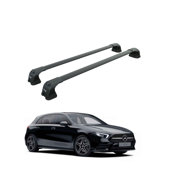 For Mercedes Benz A HB W177 2018-2026 Roof Rack Cross Bars Fix Point Black
