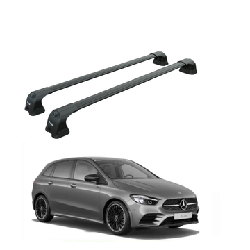 Für Mercedes B-Klasse W247 ab 2018, Dachträger, Querträger, Dachträger, Alu-Fixpunkt Pro 3, Schwarz