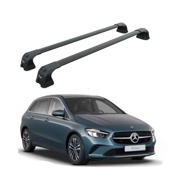 For Mercedes Benz B W247 2018-2026 Roof Rack Cross Bars Fix Point Black