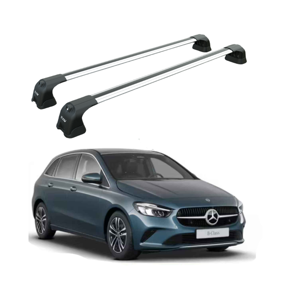 For Mercedes Benz B W247 2018-2026 Roof Rack Cross Bars Fix Point Silver