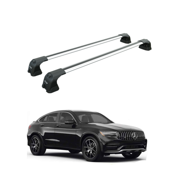 For Mercedes Benz GLC Coupe (C254) 2022-2026 Roof Rack Cross Bars Fix Point Silver