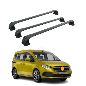 For Mercedes Benz T 2022-2026 3Qty Roof Rack Cross Bars Metal Bracket Fix Point, Black