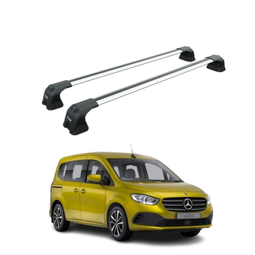 For Mercedes Benz T-Series 2022-2026 Roof Rack Cross Bars Metal Bracket Fix Point Silver