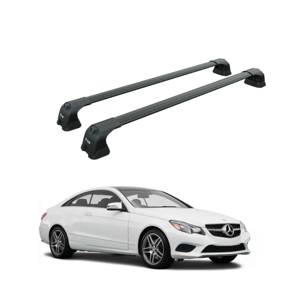 For Mercedes Benz E Coupe C207 2010-2018 Roof Rack Cross Bars Fix Point Black