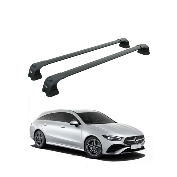 Für Mercedes C-Serie Limousine W205 2014–2021, Dachträgersystem, Träger, Querträger, Aluminium, abschließbar, hochwertige Metallhalterung, schwarz