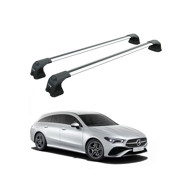 Für Mercedes C-Serie Limousine W205 2014–2021, Dachträgersystem, Träger, Querträger, Aluminium, abschließbar, hochwertige Metallhalterung, Silber