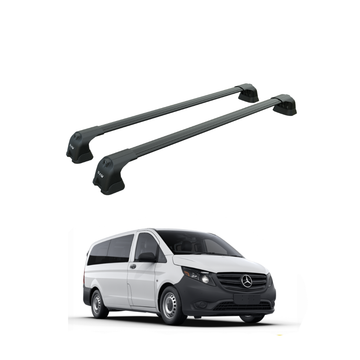For Mercedes Benz Metris 2016-2021 Roof Rack Cross Bars Fix Point, Black