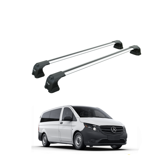 For Mercedes Benz Metris 2016-2021 Roof Rack Cross Bars Fix Point, Silver