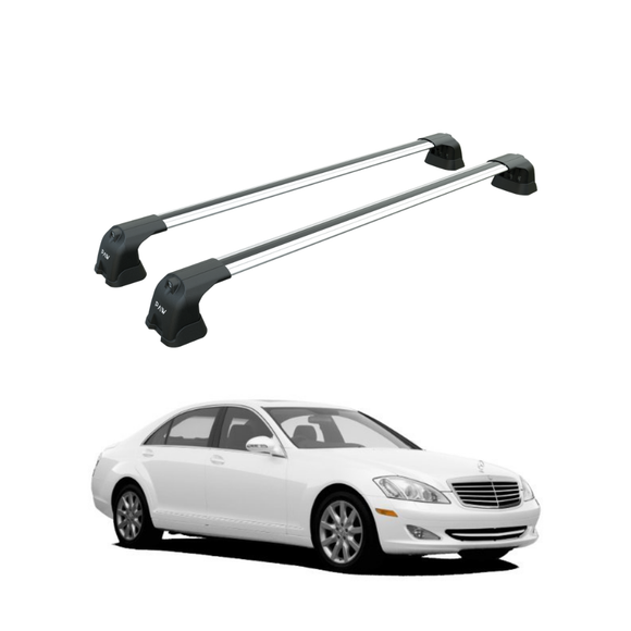 For Mercedes S-Class W221 2005-2013 Roof Rack Cross Bars Fix Point Silver
