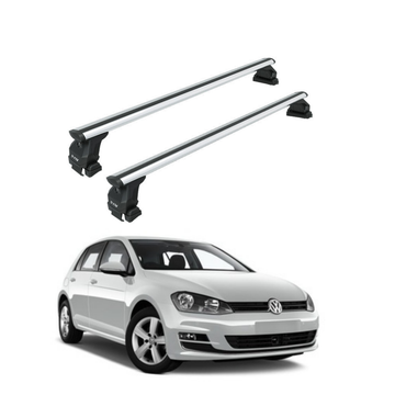 Für Volkswagen Golf 5D 2012-20 Dachträger Querträger Metallhalterung Normales Dach Alu Silber
