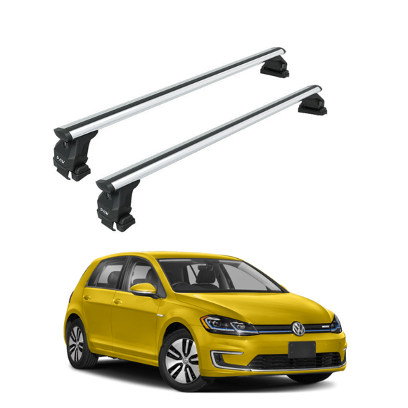Für Volkswagen E-Golf 2014–20 Dachträger Querträger Metallhalterung Normales Dach Alu Silber