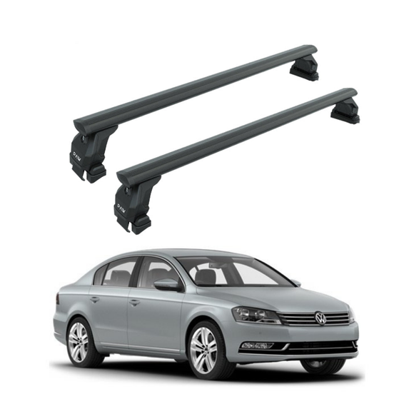 Für Volkswagen Passat B7 2011–15 Dachträger, Querträger, Metallhalterung, Fixpunkt, Alu, Schwarz