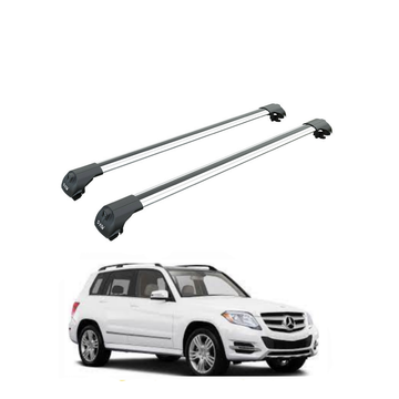 For Mercedes Benz GLK X204 2009-2015 Roof Rack Cross Bars Raised Rail, Silver
