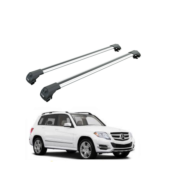 For Mercedes Benz GLK X204 2009-2015 Roof Rack Cross Bars Raised Rail, Silver