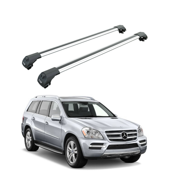 For Mercedes GL X164 2006-2014 Roof Rack Cross Bars Raised Rail Silver