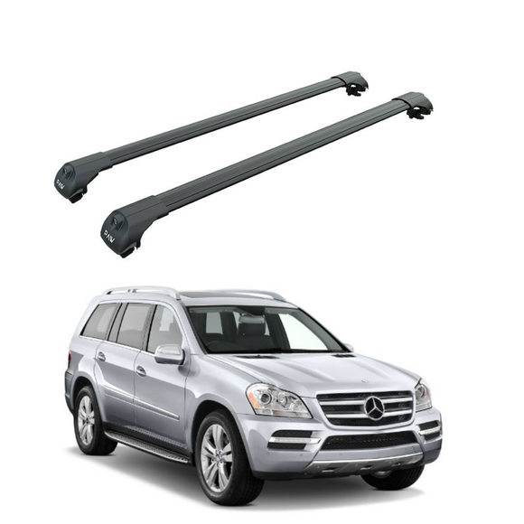 For Mercedes GL X164 2006-2014 Roof Rack Cross Bars Raised Rail Black