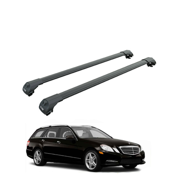 For Mercedes C Estate 2001-2014 Roof Rack Cross Bars Raised Rail Black