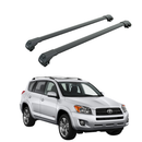 Für Toyota Rav 4 2006–12 Dachträger, Querträger, Metallhalterung, erhöhte Schiene, Alu, Schwarz-1