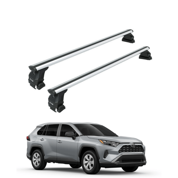 Für Toyota Rav 4 2018-Up Dachträger Querträger Metallhalterung Normales Dach Alu Silber