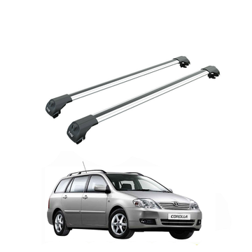 For Toyota Corolla Wagon 2004-2007 Roof Rack Cross Bars Raised Rail Alu Silver