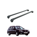 For Toyota Corolla Wagon 2000-2002 Roof Rack Cross Bars Raised Rail Alu Black-1