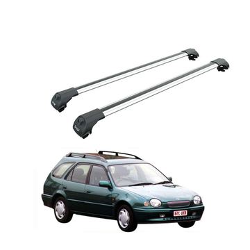 For Toyota Corolla Wagon 1997-2000 Roof Rack Cross Bars Raised Rail Alu Silver