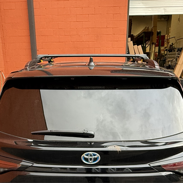 For Toyota Sienna 3 XL30 (2012-2020) Roof Rack Cross Bars Raised Rail, Black - 0