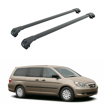 For Honda Odyssey 2005-2010 Roof Rack Cross Bars Raised Rail Black