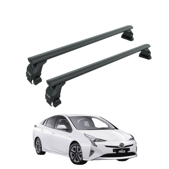 Für Toyota Prius 2009–12 Dachträger, Querträger, Metallhalterung, normales Dach, Alu, Schwarz
