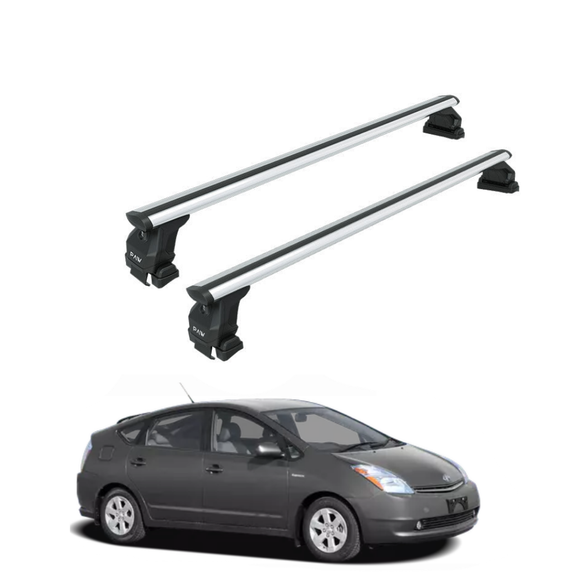 Für Toyota Prius 2004–09 Dachträger Querträger Metallhalterung Normales Dach Alu Silber