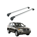 Für Volvo XC90 2002-15 Dachträger Querstange Metallhalterung Erhöhte Schiene Alu Silber-1