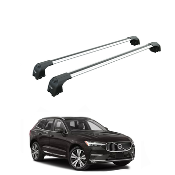For Volvo XC60 2018-2026 Roof Rack Cross Bar Flush Rail Alu  Silver